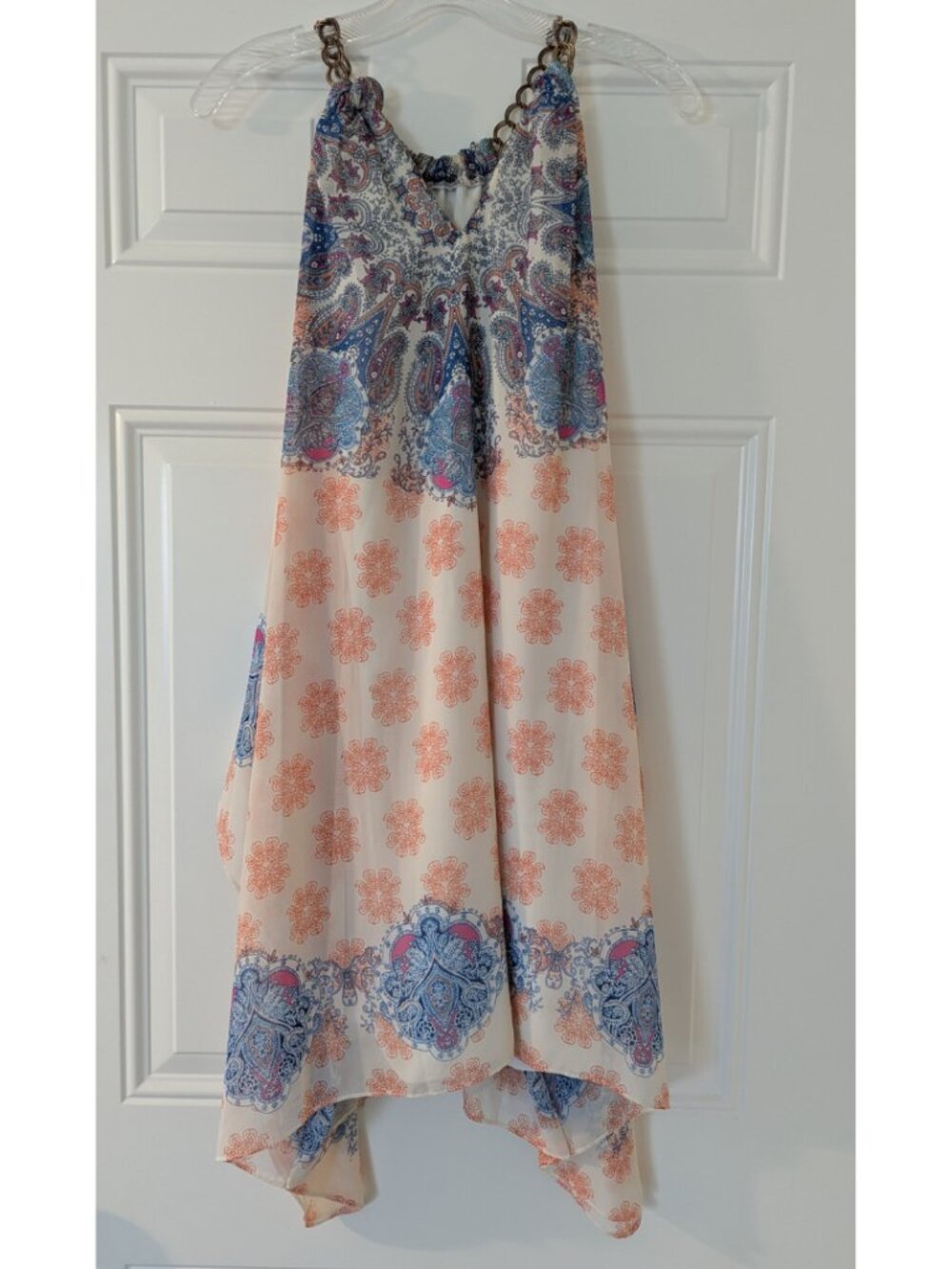 Bisou Bisou Michelle Bohbot Paisley Chain Strap Dress | Size 10